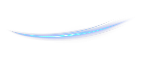 Aufkleber - Glowing blue laser speed trail PNG with motion blur and city light streaks. Futuristic energy lines on blue background for modern tech art, sci-fi design or abstract overlays