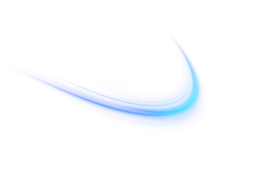 Aufkleber - Glowing blue laser speed trail PNG with motion blur and city light streaks. Futuristic energy lines on blue background for modern tech art, sci-fi design or abstract overlays