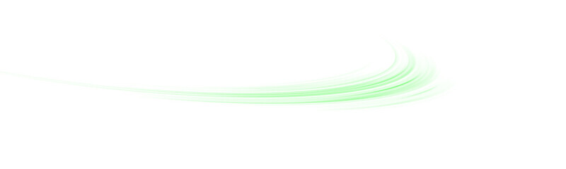 Aufkleber - Glowing green laser trace PNG with motion blur and urban light stripes. Futuristic energy lines on green background for modern technological art, sci-fi design or abstract overlays