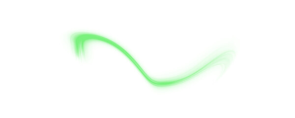 Aufkleber - Glowing green laser trace PNG with motion blur and urban light stripes. Futuristic energy lines on green background for modern technological art, sci-fi design or abstract overlays