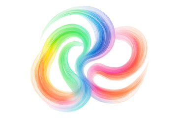 Aufkleber - Vibrant rainbow brushstrokes swirling together, forming an abstract design with a transparent background