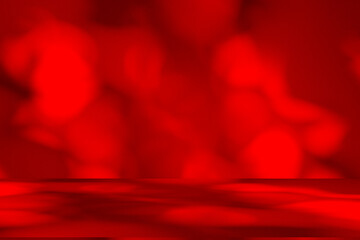Aufkleber - Wall interior background, studio and backdrops show products.with shadow from window color Red background for text insertion and presentation product	