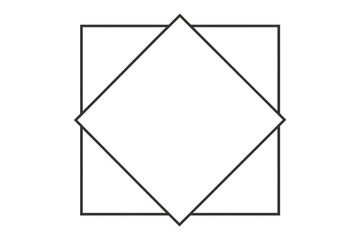Leinwandbilder - Minimalist geometric pattern with overlapping squares and diamonds, creating clean visual design against transparent background