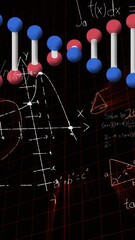 Poster - Animation of dna strand spinning data processing and mathematical equations