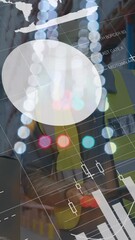 Poster - Animation of graphs and financial data over caucasian male warehouse worker