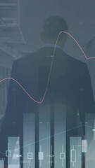 Poster - Animation of data processing over diverse business people walking