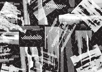 Poster - Grunge urban background. Vector. Textured banner . Futuristic digital background. Grungy effect . Abstract,splattered , dirty,cyber punk poster for your design.

