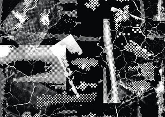 Poster - Grunge urban background. Vector. Textured banner . Futuristic digital background. Grungy effect . Abstract,splattered , dirty,cyber punk poster for your design.
