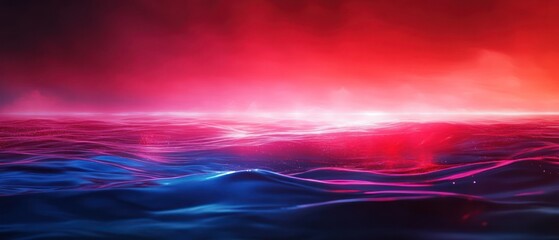 Aufkleber - Abstract neon water landscape