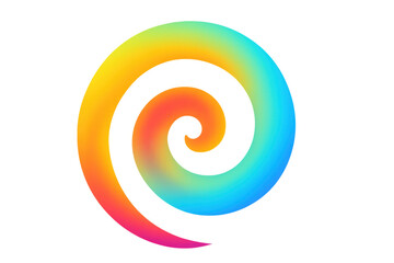 Leinwandbilder - Rainbow gradient spiral swirling on a transparent background, creating a vibrant and dynamic visual