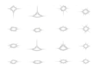 Poster - A collection of twelve isolated sparkling light effects, each with a unique glow and shine, isolated on transparent background