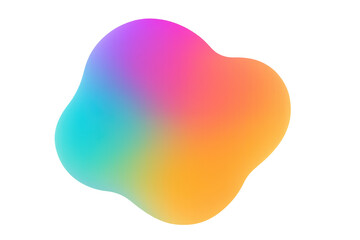 Leinwandbilder - Modern abstract shape with vibrant gradient colors, perfect for adding a touch of creativity to any design project