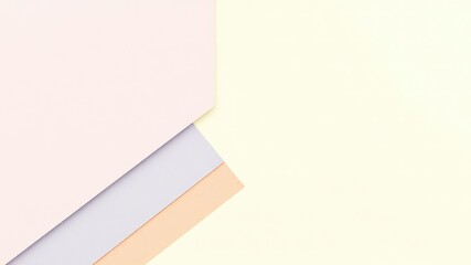 Poster - Abstract arrangement of pastel-colored paper shapes creates a simple, clean, and modern background with plenty of neutral space for text or design elements