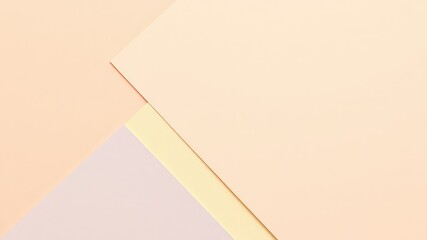 Poster - Pastel Perfection Minimalist Arrangement of Light Peach, Muted Yellow and Soft Pink Paper Surfaces Creates a Calming and Pleasing Aesthetic