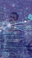 Poster - Animation of data processing over diverse business people in office