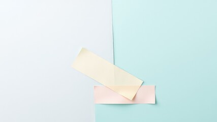 Poster - A Minimalist Composition of Soft Pastel Colors with Intersecting Paper Elements for Creative Use