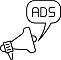 Poster - Megaphone advertisement icon. Vector editable stroke.