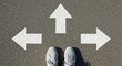 © MST - Person standing at a crossroads with three different directions to choose from