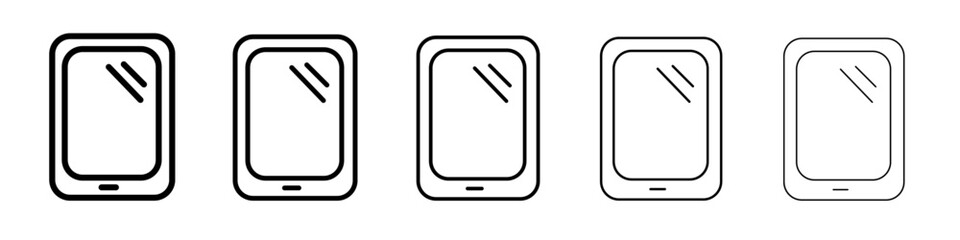 Tablet icon thin line outline set or collection