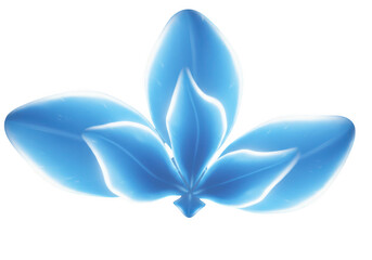 Poster - An abstract blue flower with glowing edges is isolated on transparent background