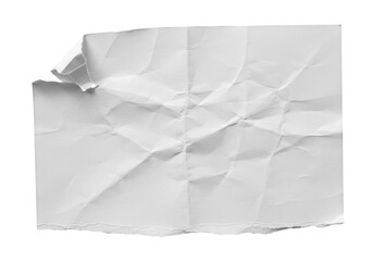 Poster - A crumpled white paper sheet with torn edges is isolated on transparent background