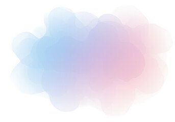 Poster - An abstract pastel pink and blue cloudlike shape with a soft gradient, isolated on transparent background