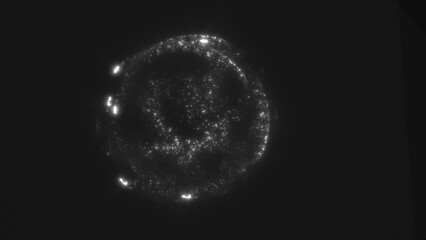 Aufkleber - Glowing digital sphere with radiant energy particles creating an ethereal sci-fi atmosphere