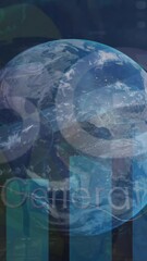 Poster - Animation of globe and data processing over caucasian male worker