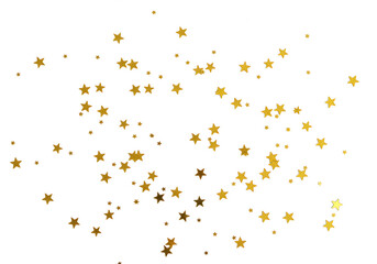 Poster - A scattering of golden stars creating a festive atmosphere, isolated on transparent background