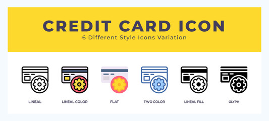 Poster - Credit card icon in different style vector illustration.