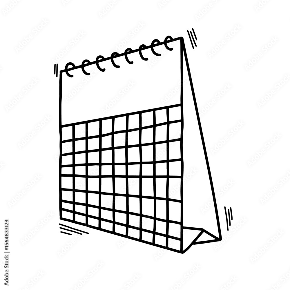 Hand drawn calendar vector illustration. Calendar doodle art schedule ...