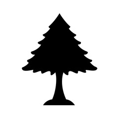 Aufkleber - Black tree silhouette vector illustration evergreen forest nature design christmas tree icon symbol art