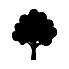 Aufkleber - Illustration of a black tree silhouette, nature, forest, plant, park, garden, landscape element vector