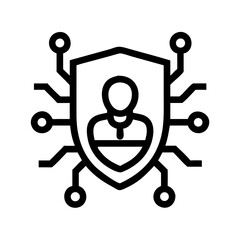 Poster - Cyber security personal data protection shield icon for privacy and network safety concept