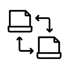 Fototapete - File transfer icon vector illustration for data migration and document exchange process design