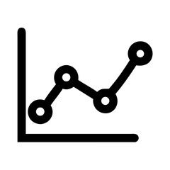 Poster - Stock market graph chart diagram icon vector illustration showing business growth trend line