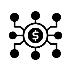 Poster - Money network icon for financial connections and investment distribution strategies design