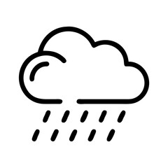 Aufkleber - Outline rain cloud weather forecast raining cloudburst rainfall storm rainy day climate icon vector