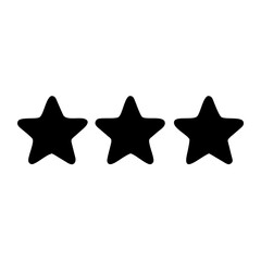 Poster - Three stars rating review feedback evaluation ranking customer satisfaction quality black shape