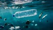 © hani - A plastic bottle floating on ocean surface highlighting marine pollution and environmental neglect