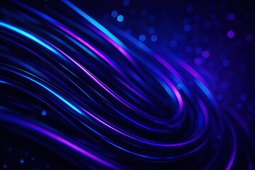 Poster - Dynamic Light Trails: A captivating abstract composition of swirling, luminous trails in radiant hues of blue and purple, evokes a sense of energy and movement.