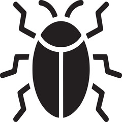 Poster - Vector bug icon illustration of insect pest control symbol for graphic design and web design project on transparent background