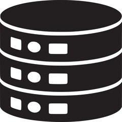 Poster - Database server icon vector illustration for cloud computing data storage and network connection design on transparent background