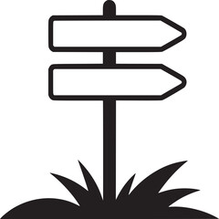Poster - Direction sign vector graphic illustration for travel guide and outdoor adventure information design 100 on transparent background