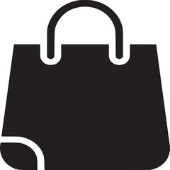 Poster - Black shopping bag icon vector illustration for online store retail purchase and commerce design 100 on transparent background