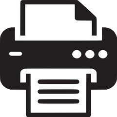 Poster - Printer icon vector illustration for document printing and office equipment solutions and technology design on transparent background
