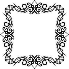 Poster - Abstract ornamental frame, calligraphic design