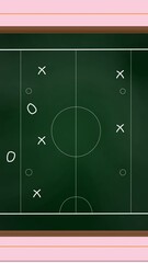 Poster - Animation of ice hockey sports field with tactics and strategy drawings on ruled paper background