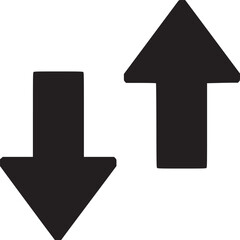 Fototapete - Up and down arrows icon vector illustration for direction symbol and interface design element graphic on transparent background