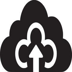 Fototapete - Cloud upload icon vector illustration for cloud storage and data transfer service and technology concept on transparent background